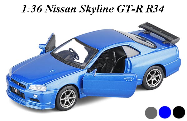 1:36 Scale Nissan Skyline GT-R R34 Diecast Car Toy
