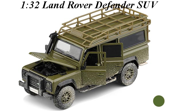 1:32 Scale Muddy Land Rover Defender SUV Diecast Toy