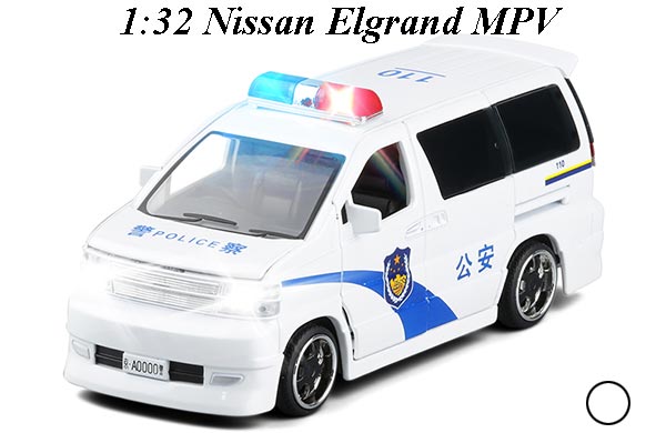 1:32 Scale Police Nissan Elgrand MPV Diecast Toy
