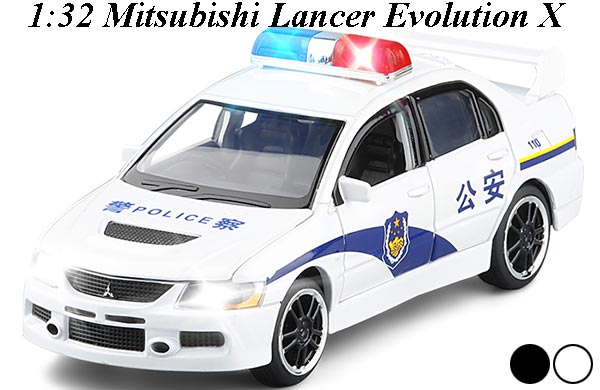 1:32 Scale Police Mitsubishi Lancer Evolution X Diecast Car Toy