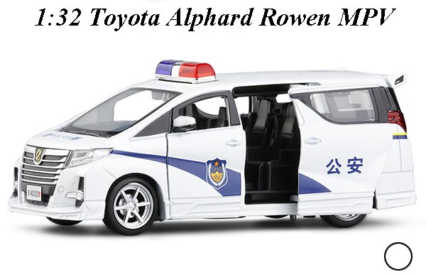 1:32 Scale Police Toyota Alphard Rowen MPV Diecast Toy