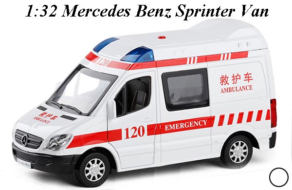 1:32 Scale Emergency Mercedes-Benz Sprinter Van Diecast Toy