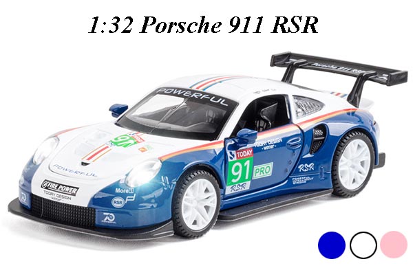 1:32 Scale Kids Porsche 911 RSR Car Diecast Toy