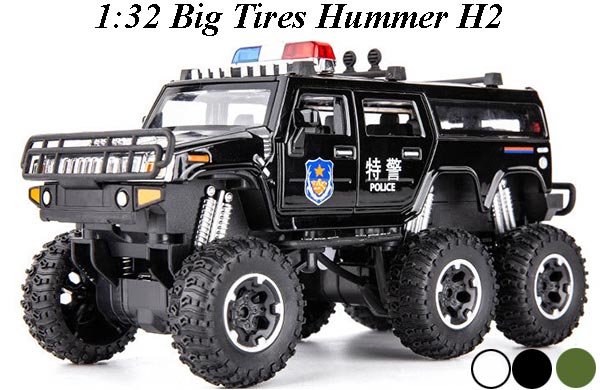 1:32 Scale Big Tires Police Hummer H2 Diecast Toy
