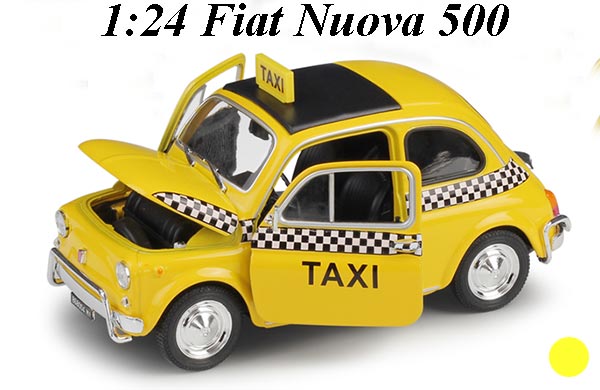 1:24 Scale Fiat Nuova 500 Diecast Taxi Car Model