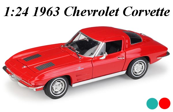 1:24 Scale 1963 Chevrolet Corvette Diecast Car Model