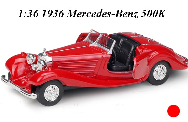 1:36 Scale 1936 Mercedes-Benz 500K Diecast Car Toy