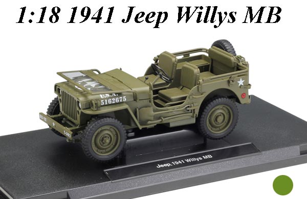 1:18 Scale 1941 Jeep Willys MB Diecast Model