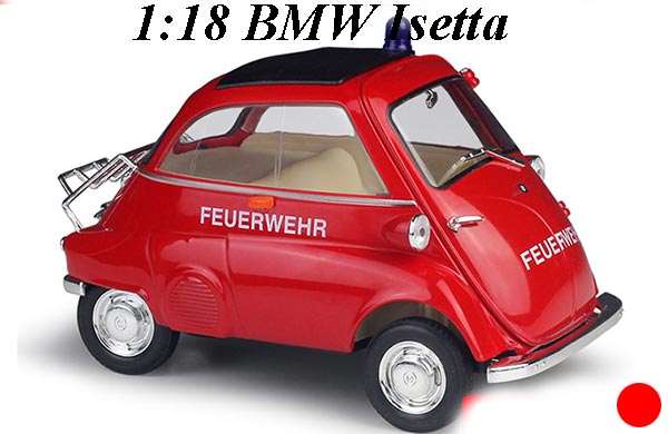 1:18 Scale Fire Department BMW Isetta Diecast Car Model